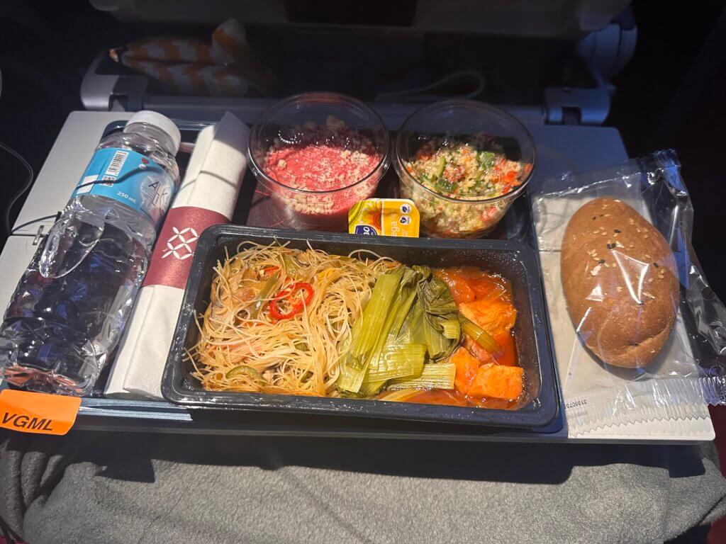 Veganes Menu bei Qatar Airways
