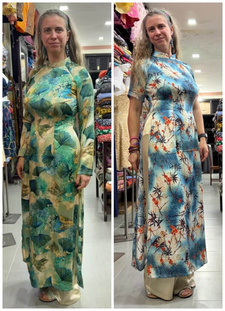 Sandra in ihren beiden Ao Dai
